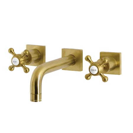 Kingston Brass KS6127BX Two-Handle Wall Mount Bathroom Faucet, Brushed Brass KS6127BX